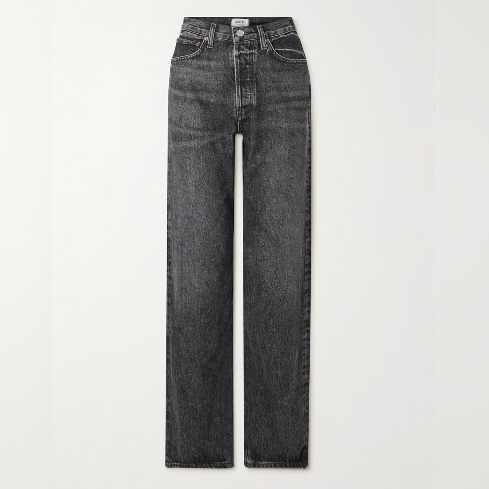 AGOLDE Kelly Black Straight Leg High Waist Classic Designer Denim Jeans 29
